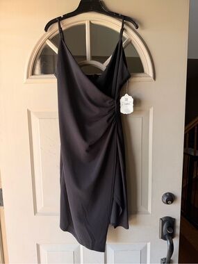Altar'd State Black Draped Slip Mini Dress